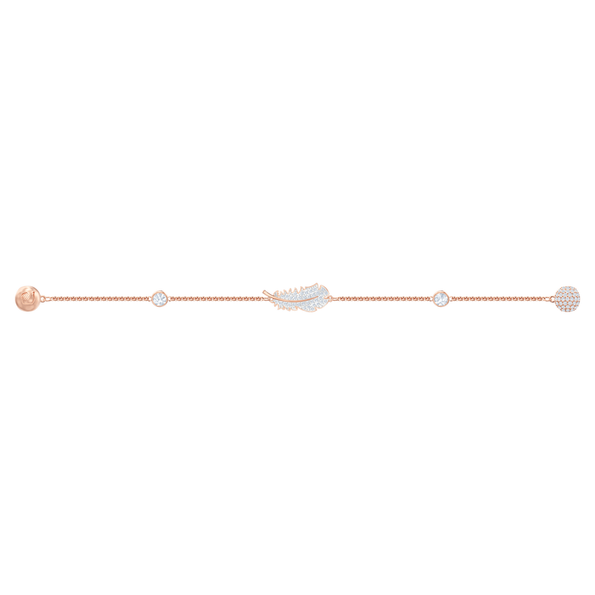 swarovski remix collection feather strand  white  rose gold tone plated