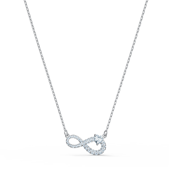 swarovski infinity necklace  white  rhodium plated