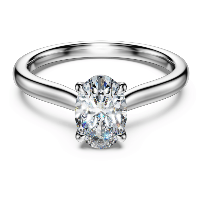 swarovski eternity solitaire ring  lab grown diamonds 1 ct tw  oval shape  18k white gold