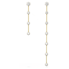 Constella earrings, Asymetrical, White, Gold-tone plated