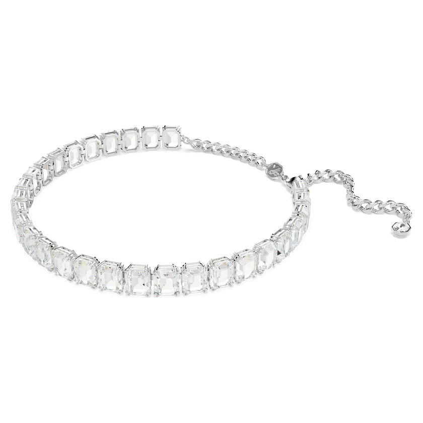 swarovski millenia choker  octagon cut  white  rhodium plated
