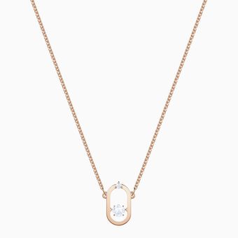 North Necklace, White, Rose gold plating