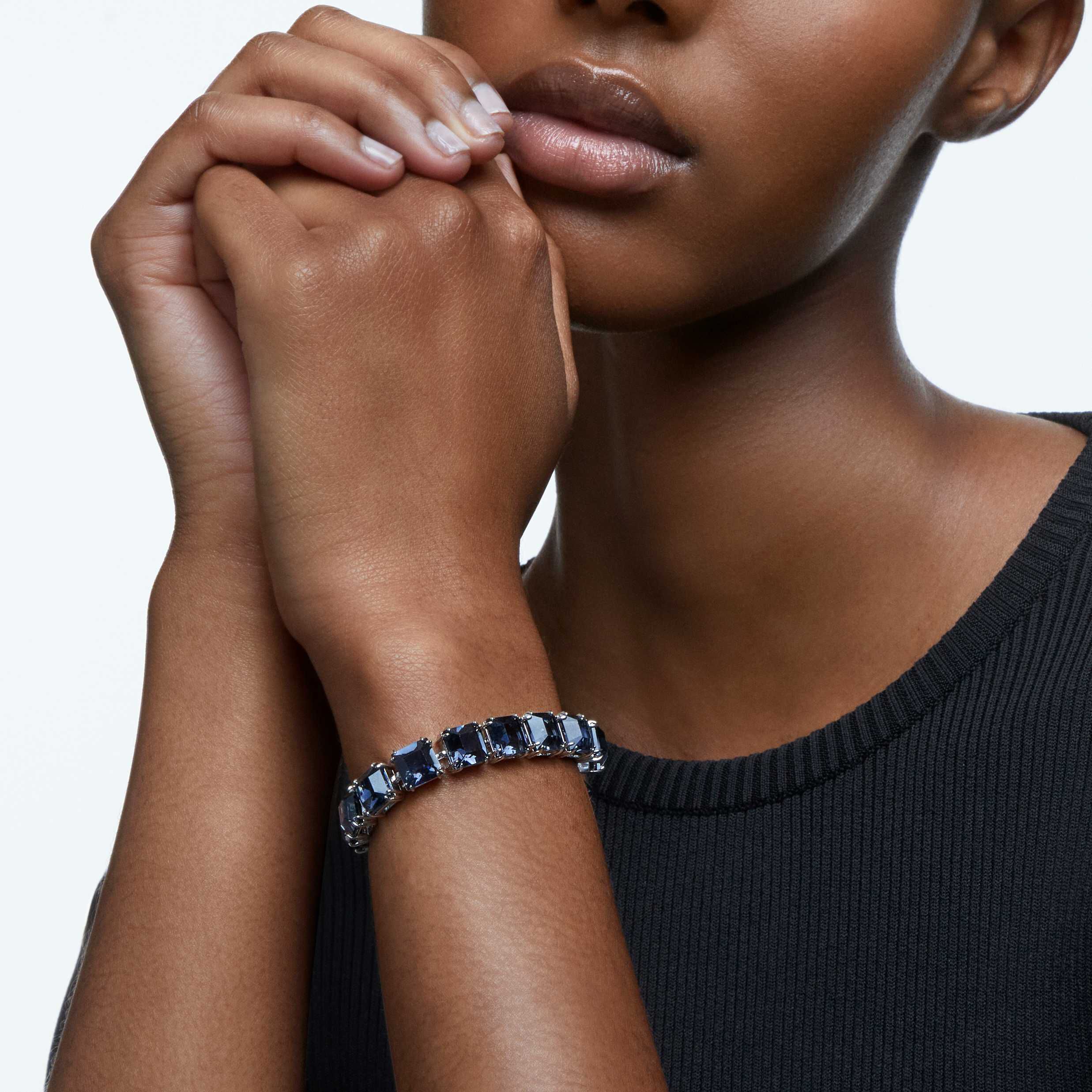 Buy Swarovski Millenia bracelet Square cut crystals Gray Black