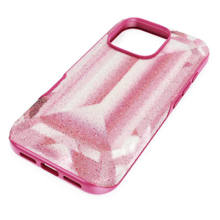 swarovski high smartphone case  crystal print motif  iphone  16 pro  pink