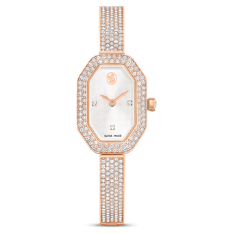 swarovski dextera bangle watch  swiss made  metal bracelet  rose gold tone  rose gold tone finish