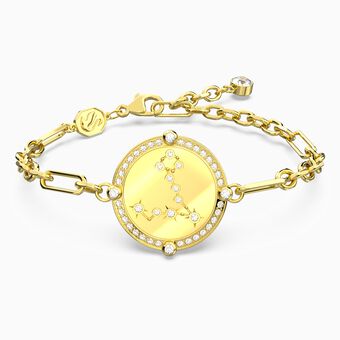 Zodiac bracelet, Pisces, Gold tone, Gold-tone plated