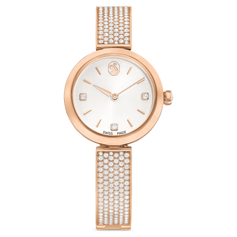 swarovski illumina watch swiss made metal bracelet rose gold tone rose gold tone finish