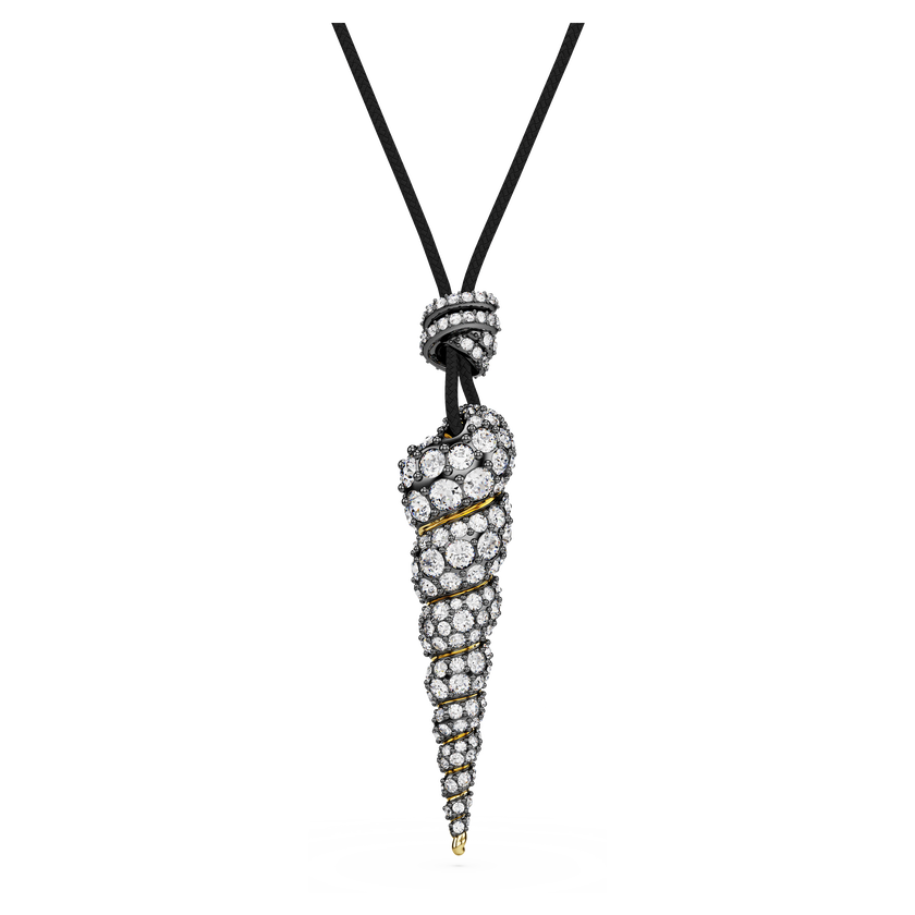 swarovski idyllia pendant  round cut  shell  white  mixed metal finish