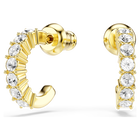 swarovski mini hoop hoop earrings round cut  white  gold tone plated