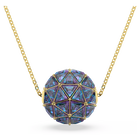 swarovski curiosa pendant triangle cut blue gold tone plated