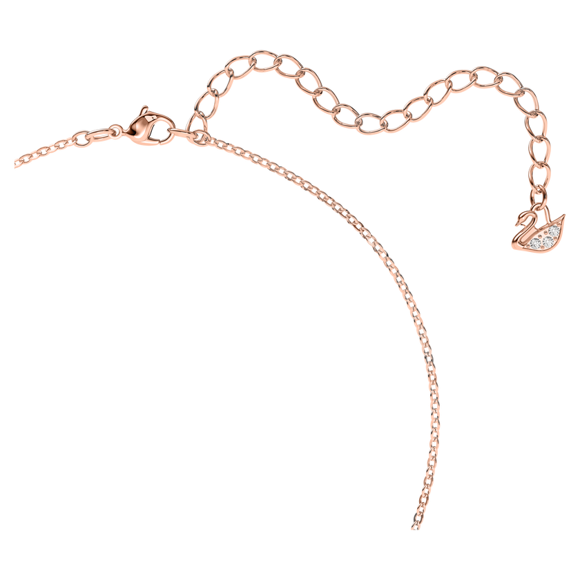 swarovski iconic swan pendant  black  rose gold plated