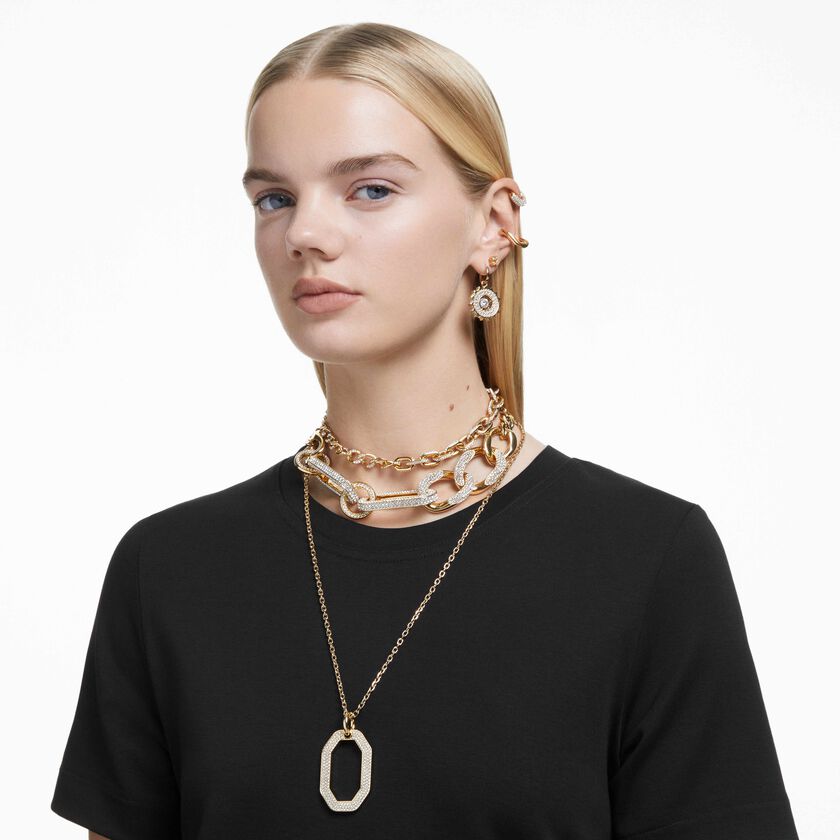swarovski dextera necklace  pav   white  gold tone plated