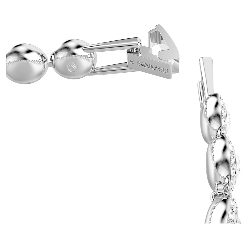 swarovski una angelic tennis bracelet  round cut  white  rhodium plated