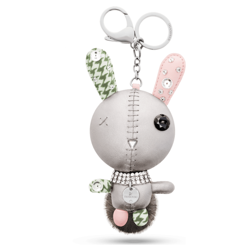 swarovski mathilde bag charm  rabbit  gray  stainless steel