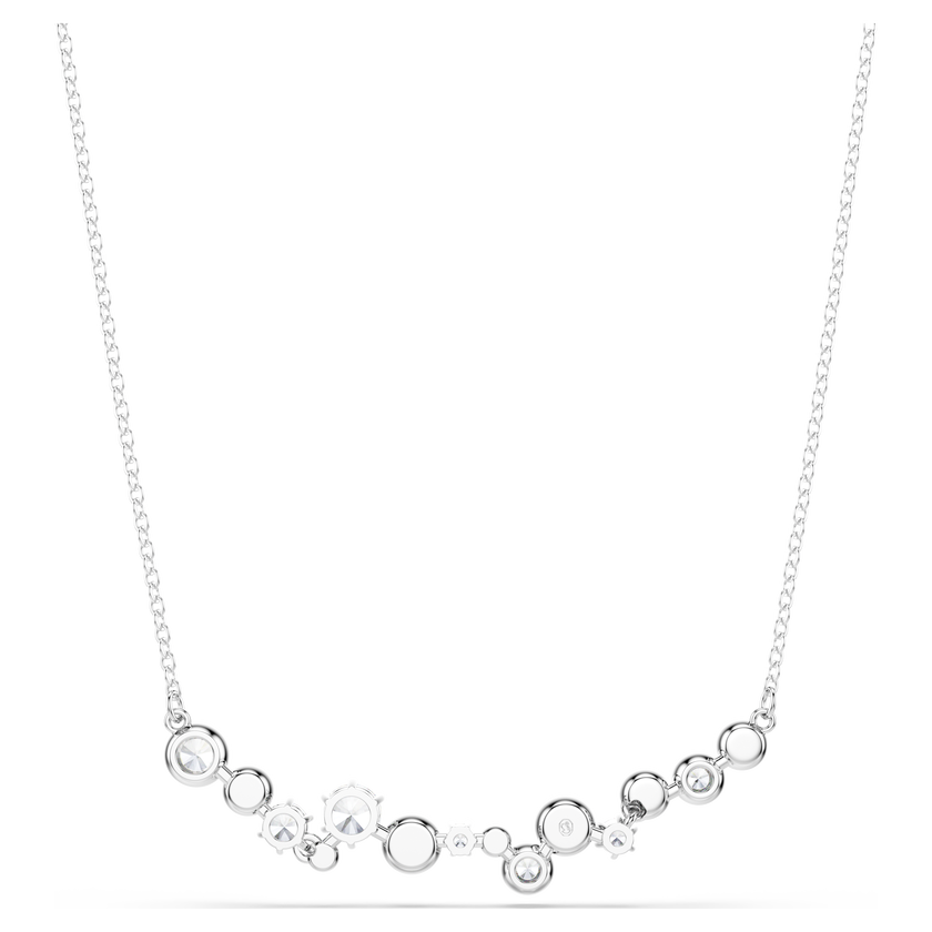 swarovski constella necklace  mixed cuts  white  rhodium plated