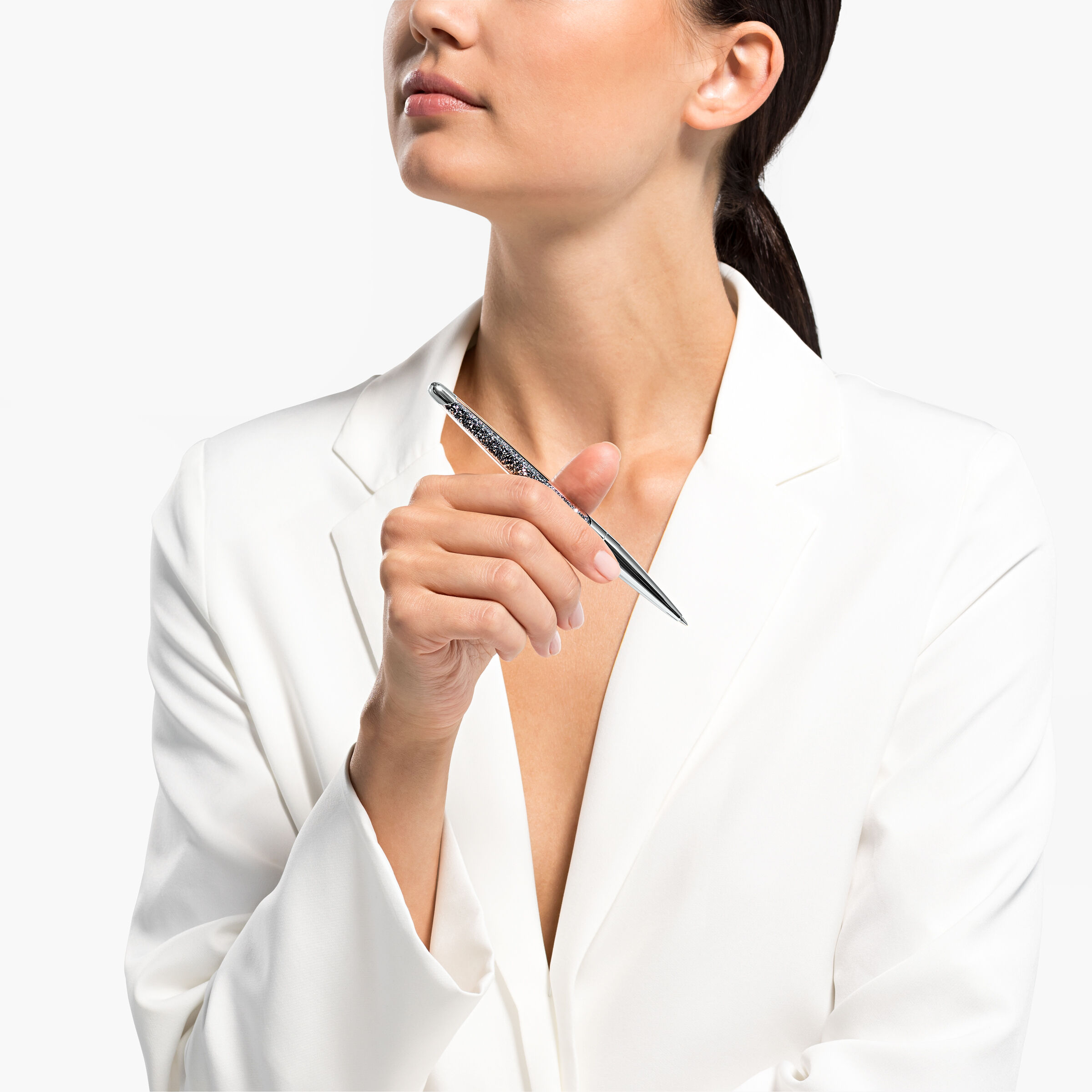 swarovski crystalline nova ballpoint pen  gray  chrome plated