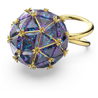 swarovski curiosa cocktail ring triangle cut blue gold tone plated