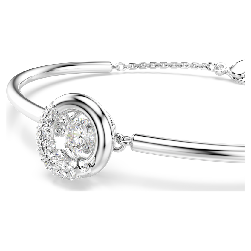 swarovski dextera bangle  round cut  white  rhodium plated