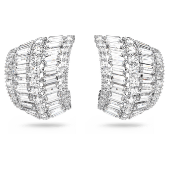swarovski hyperbola earrings  large  white  rhodium plated