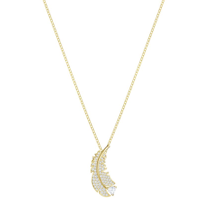 Nice Necklace, White, Gold-tone plated