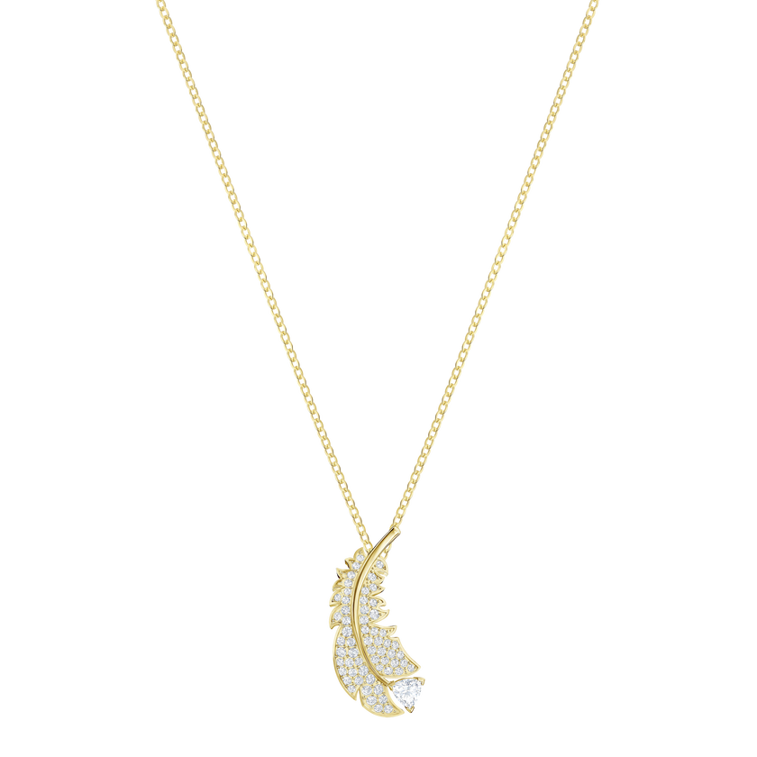 Nice Necklace, White, Gold-tone plated