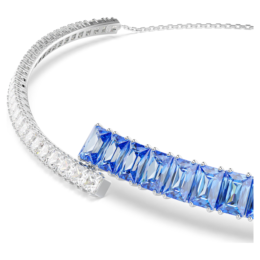 swarovski matrix choker  mixed cuts  blue  rhodium plated