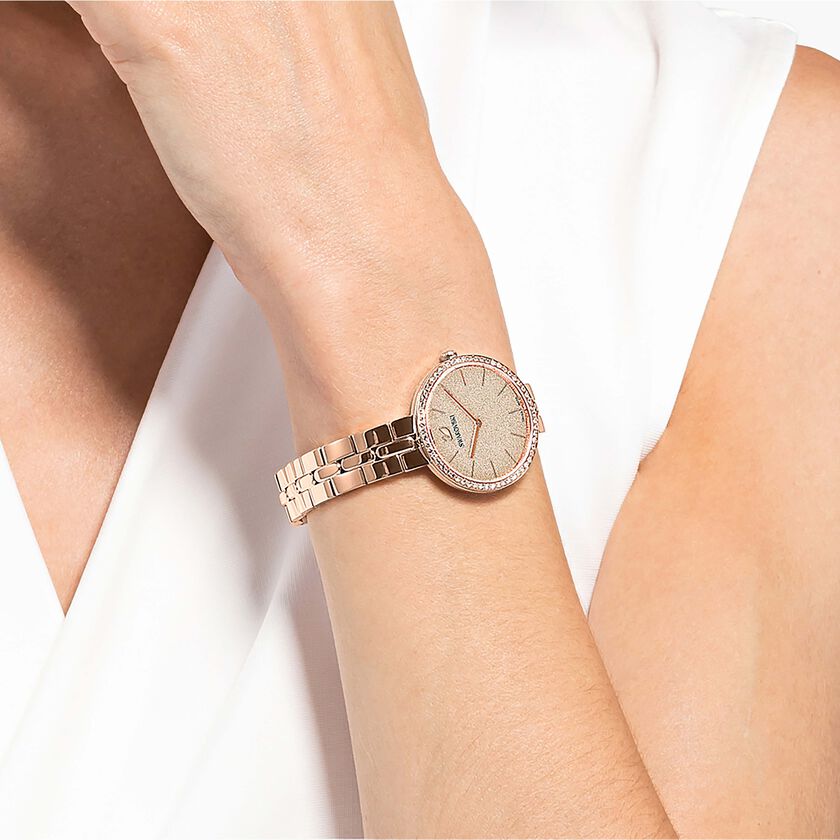 swarovski cosmopolitan watch  metal bracelet  rose gold tone  rose gold tone pvd