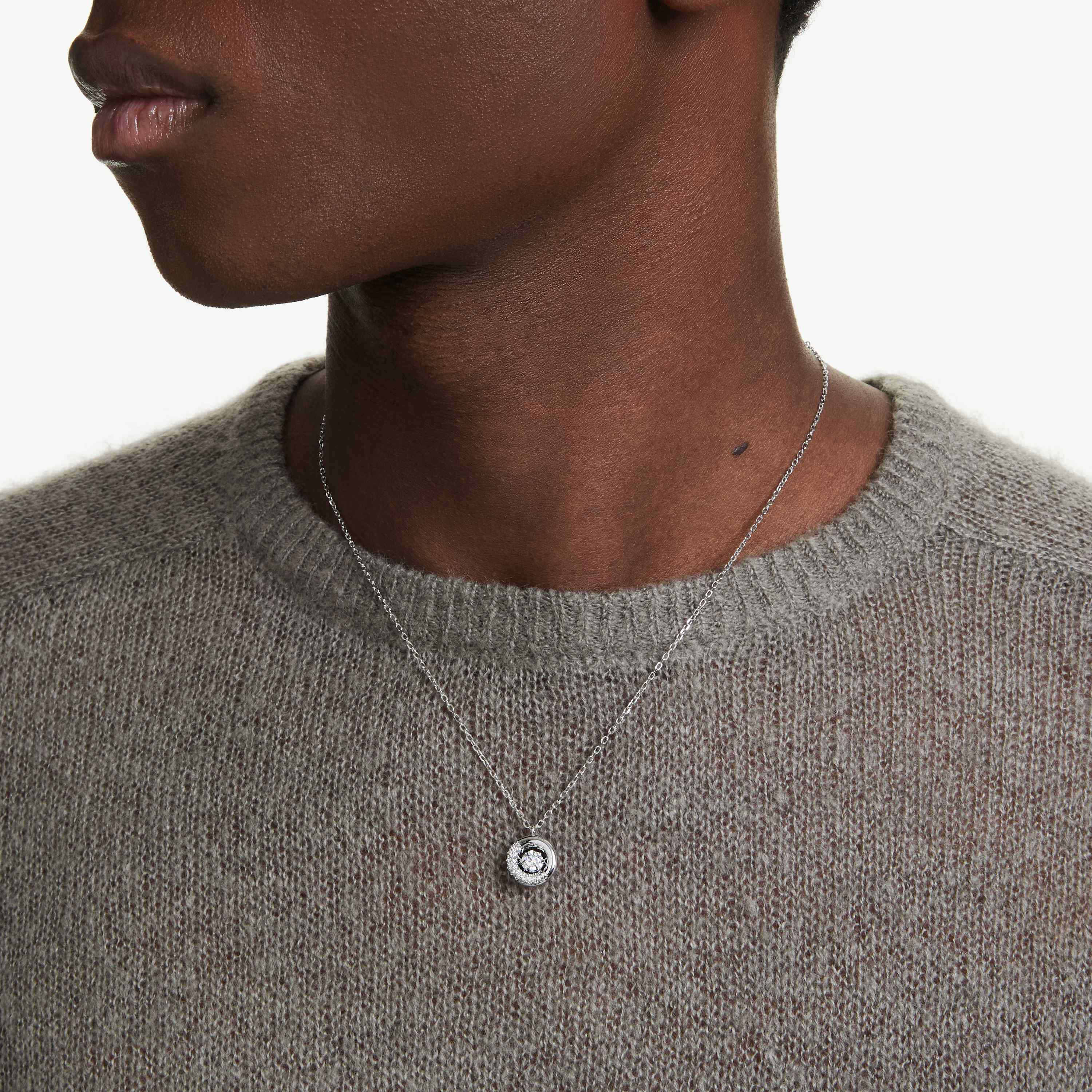 Buy Swarovski Dextera pendant, Round cut, White, Rhodium plated