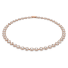 swarovski una angelic tennis necklace round cut medium white rose gold tone plated
