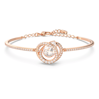 swarovski generation bangle  white  rose gold tone plated