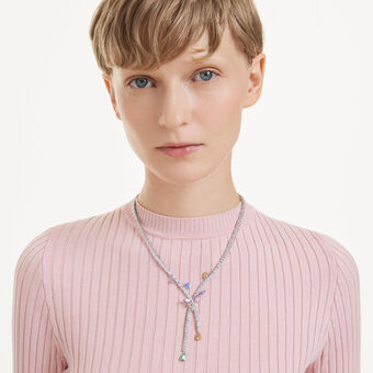 ariana grande x swarovski necklace  mixed cuts  dragonfly  multicolored  rhodium plated