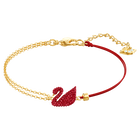 swarovski iconic swan bracelet red gold plating