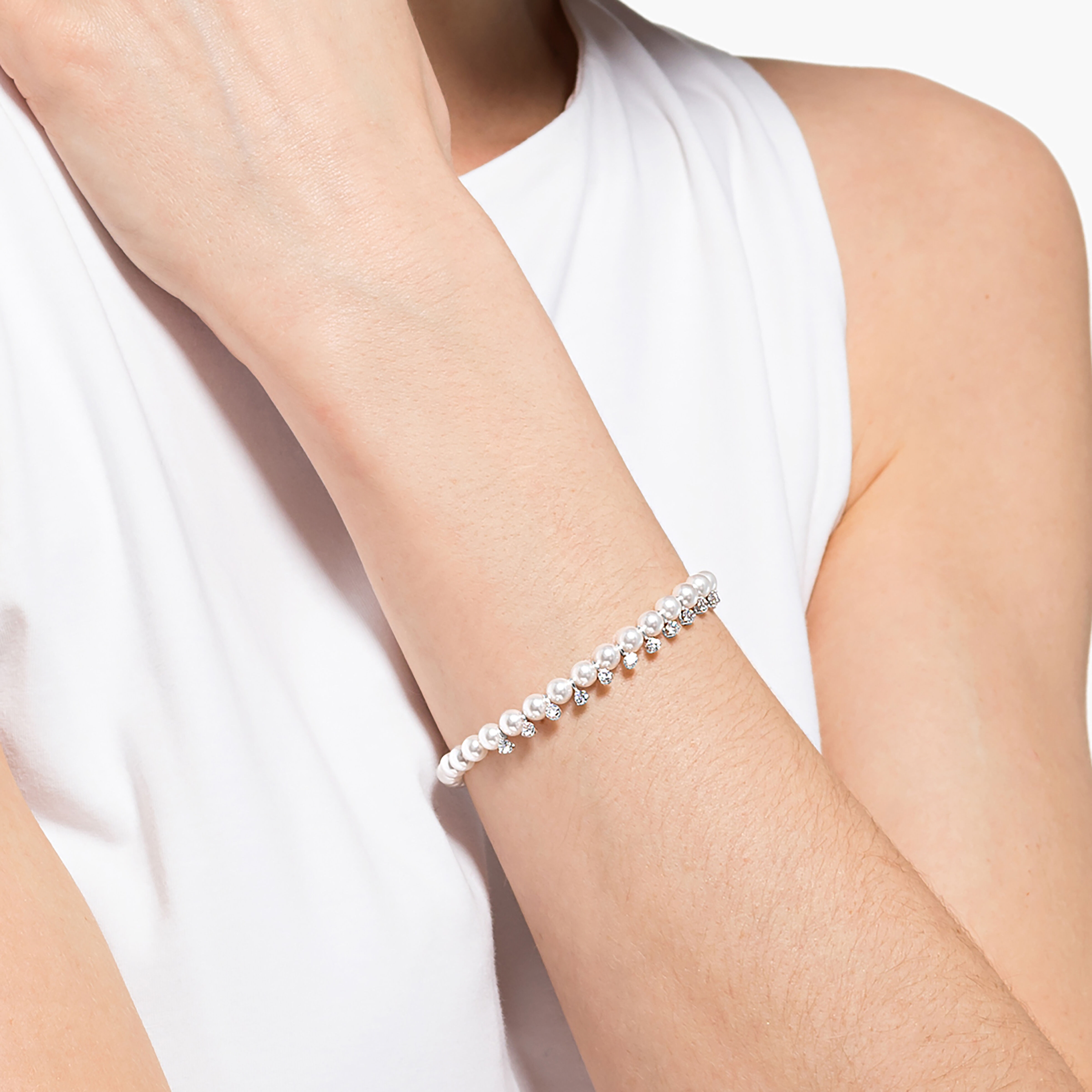 Treasure Pearl Bracelet White Rhodium plated