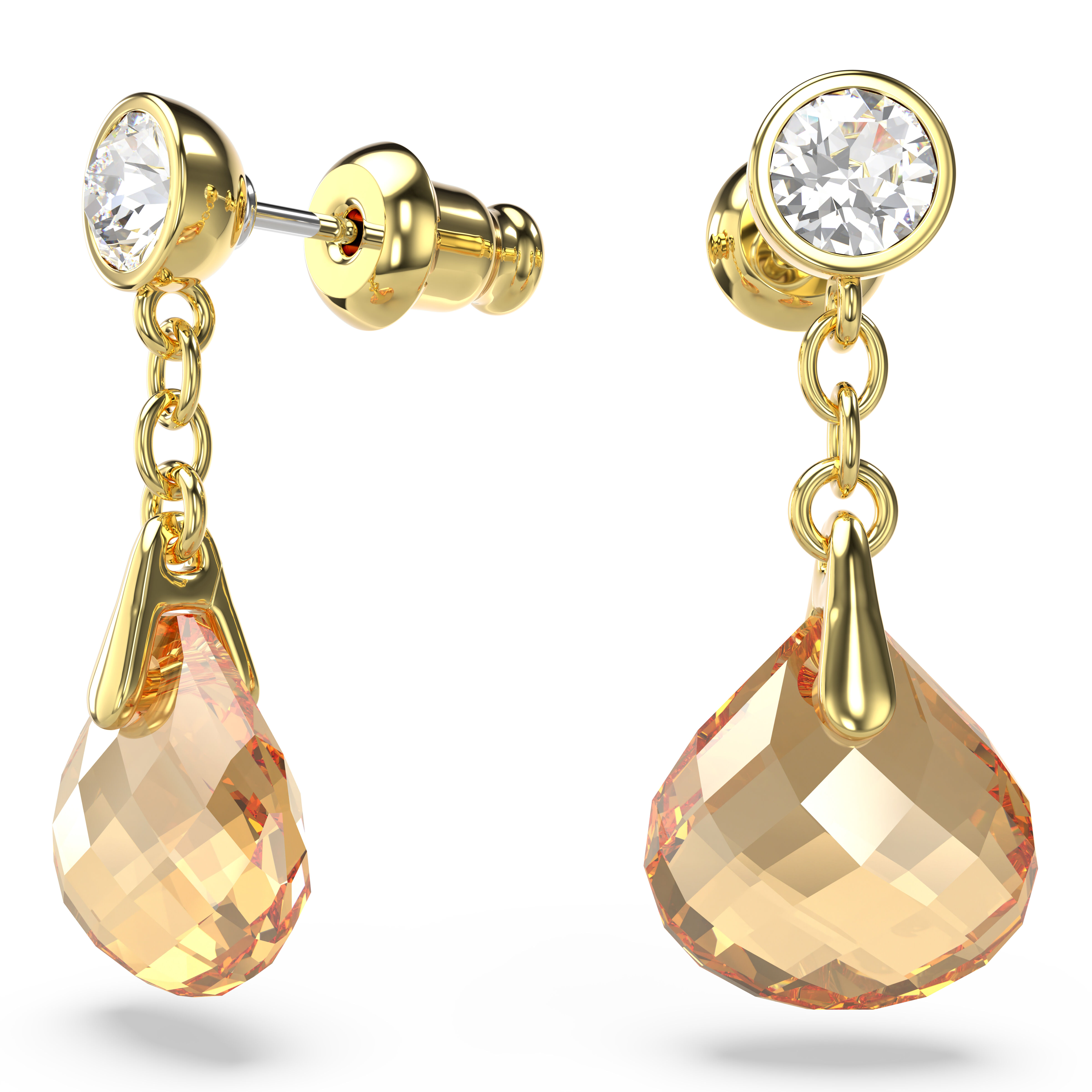 swarovski tessa drop earrings  gold tone  gold tone plated