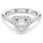 swarovski una angelic motif ring  mixed cuts  heart  white  rhodium plated