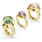 swarovski gema motif ring  set  3   multicolored  gold tone plated
