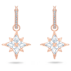 swarovski symbolic drop earrings star white rose gold tone plated
