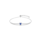 swarovski one bracelet  mixed cuts  heart  blue  rhodium plated