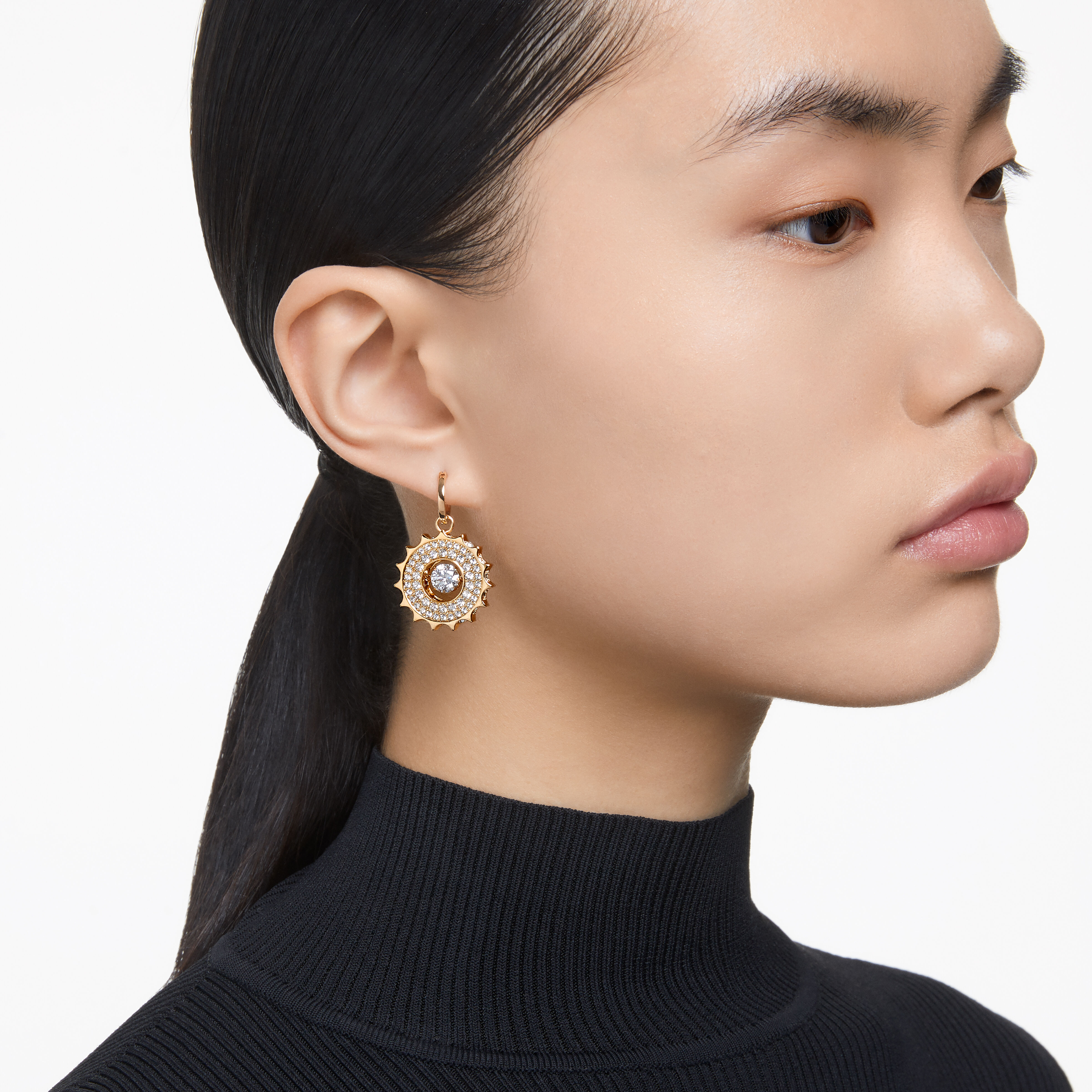 Buy Swarovski Rota drop earrings Mixed round cuts White Gold