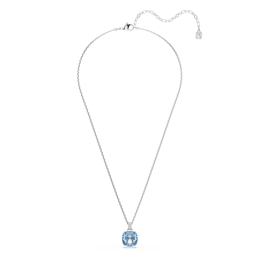 swarovski millenia pendant  cushion cut  blue  rhodium plated