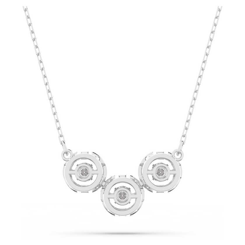 swarovski una necklace  round cut  white  rhodium plated