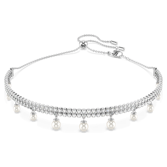 ariana grande x swarovski choker crystal pearl round cut white rhodium plated