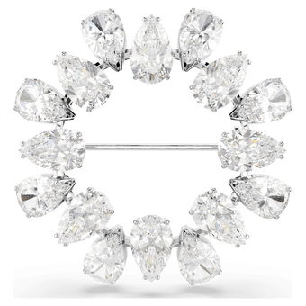 swarovski matrix brooch pear cut white rhodium plated