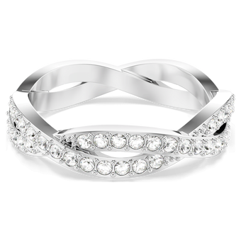 swarovski infinity ring round cut white rhodium plated
