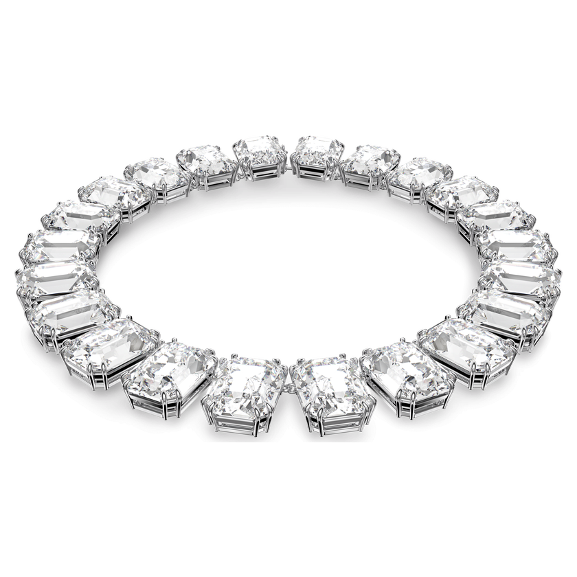 swarovski millenia necklace  octagon cut crystals  white  rhodium plated