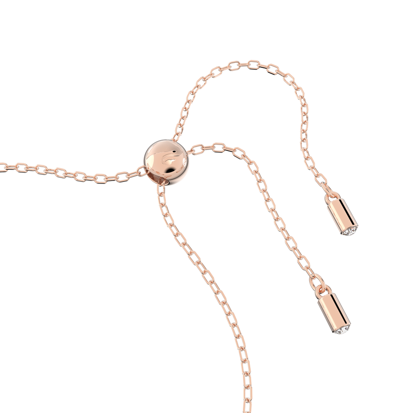 swarovski hollow bracelet  white  rose gold tone plated