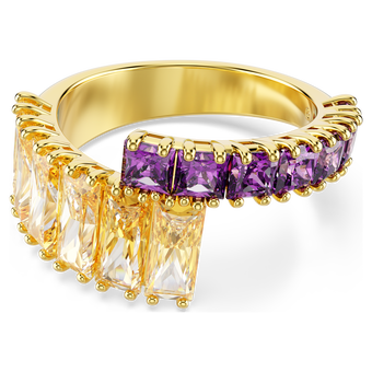 swarovski matrix ring mixed cuts multicolored gold tone plated