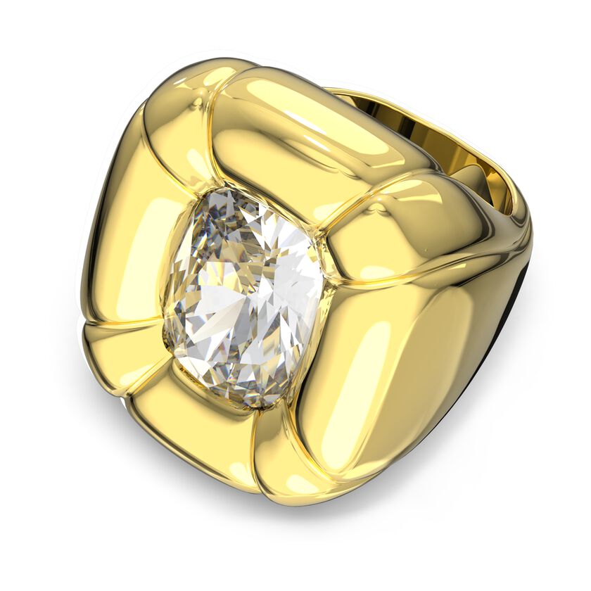 Buy Swarovski Dulcis cocktail ring, Cushion cut crystal, Gold-tone plated