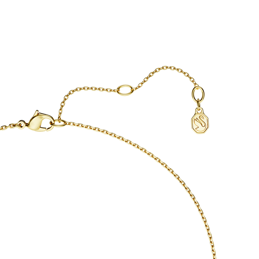 swarovski classica y pendant  round cut  white  sterling silver  18k gold finish