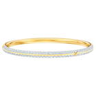 Stone Bangle, White, Gold plating